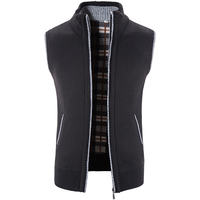 Spring and autumn new solid-color stand-up collar cardigan for men, Korean-style fleece and thickened knitted sweater, vest for men's wear thumbnail 6