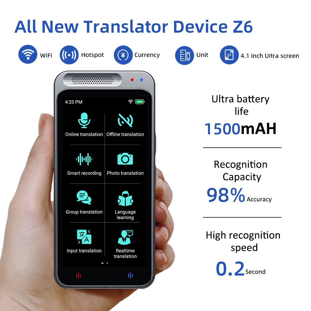贝铂vormor z6 z2智能语音翻译机 138种语言互译支持离线