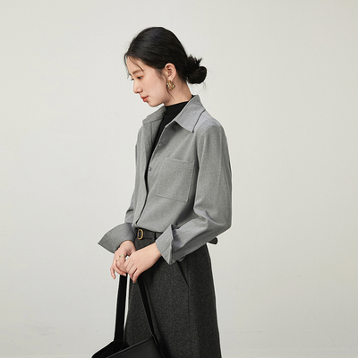 加厚磨毛通勤衬衫polo领