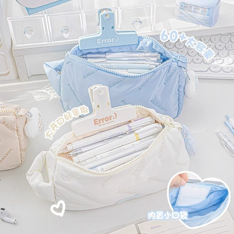 RosyPosy柔设云朵笔袋高颜值ins风文具袋设计感小众初中女生2025新款文具盒男女孩款小学生粉色大容量铅笔袋,文具电教/文化用品/商务用品,笔袋,淘宝优惠券,粉丝福利购,淘宝优惠卷