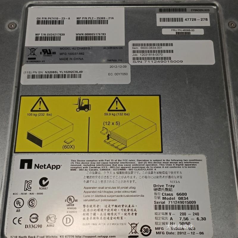 议价netapp DE6600 X-48566-00-R6 E-X5680A-QS-R6扩展原装正品