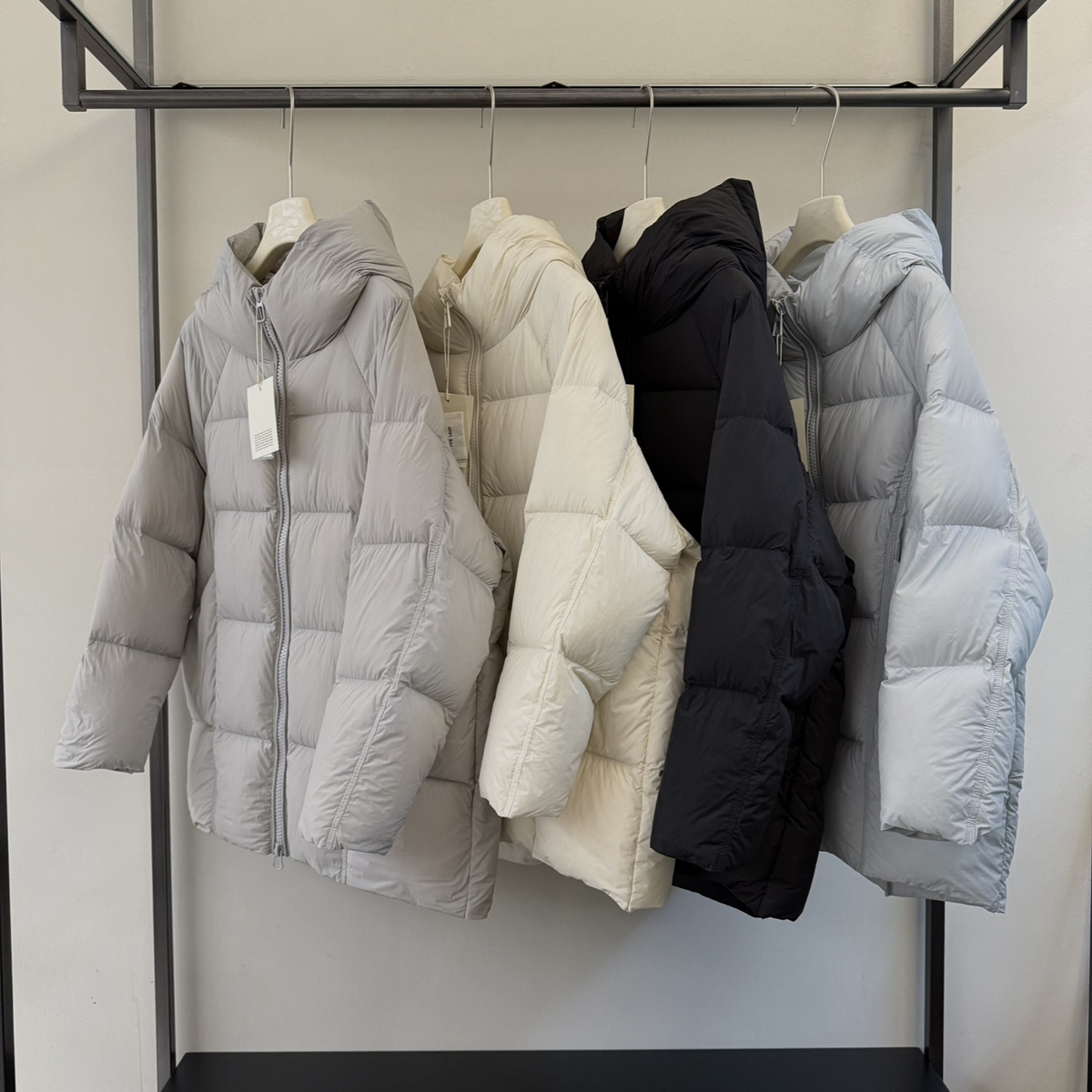 童心韩系简约基础百搭中长款连帽保暖羽绒服外套25770