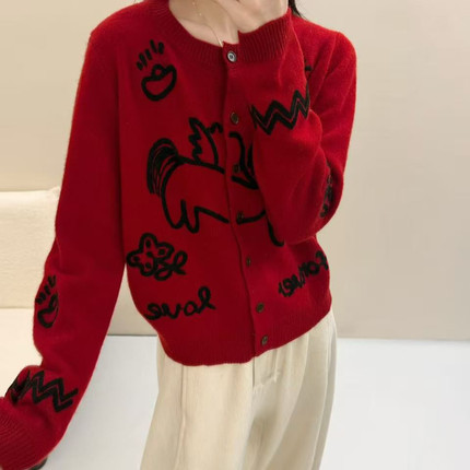 童心店女2025冬季新款时尚休闲减龄保暖毛衣（含100绵羊毛）XF801