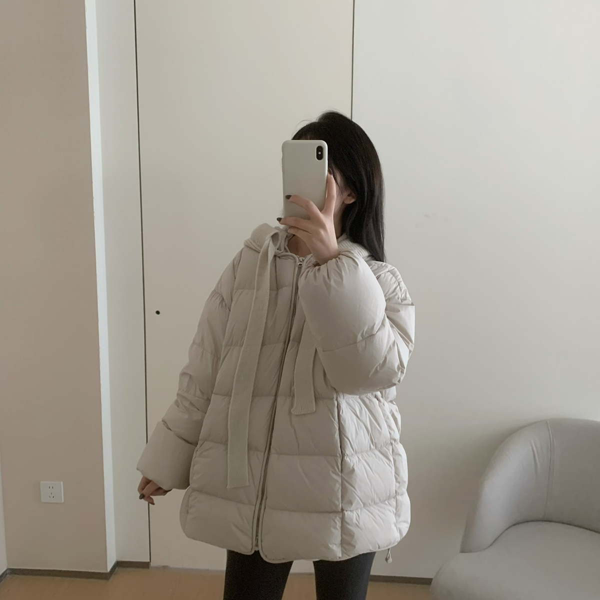 童心设计-款升级加厚保暖羽绒服外套(配可拆卸针织帽)EY0063009