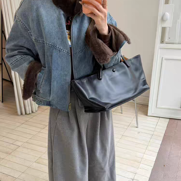 童心小众貂绒拼接立领牛仔时尚保暖夹克短外套L-HZDYJ10599