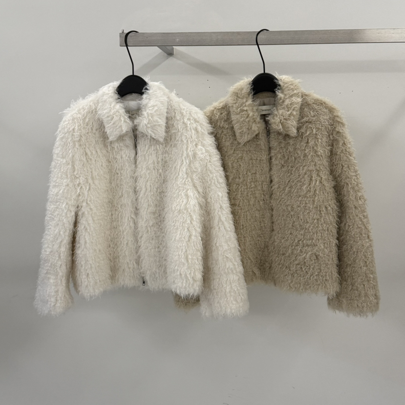 童心冬上新韩系仿羊卷毛柔软拉链短外套60101
