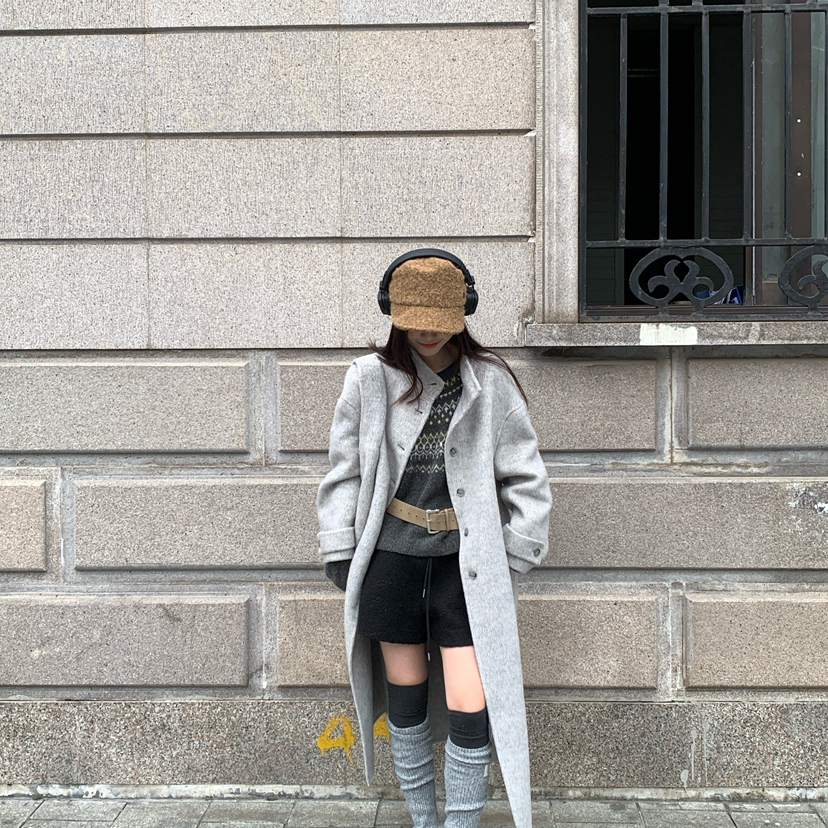 童心小众松羊毛外套(配包包)（含71.7羊毛）VerdeOssido-V-258625