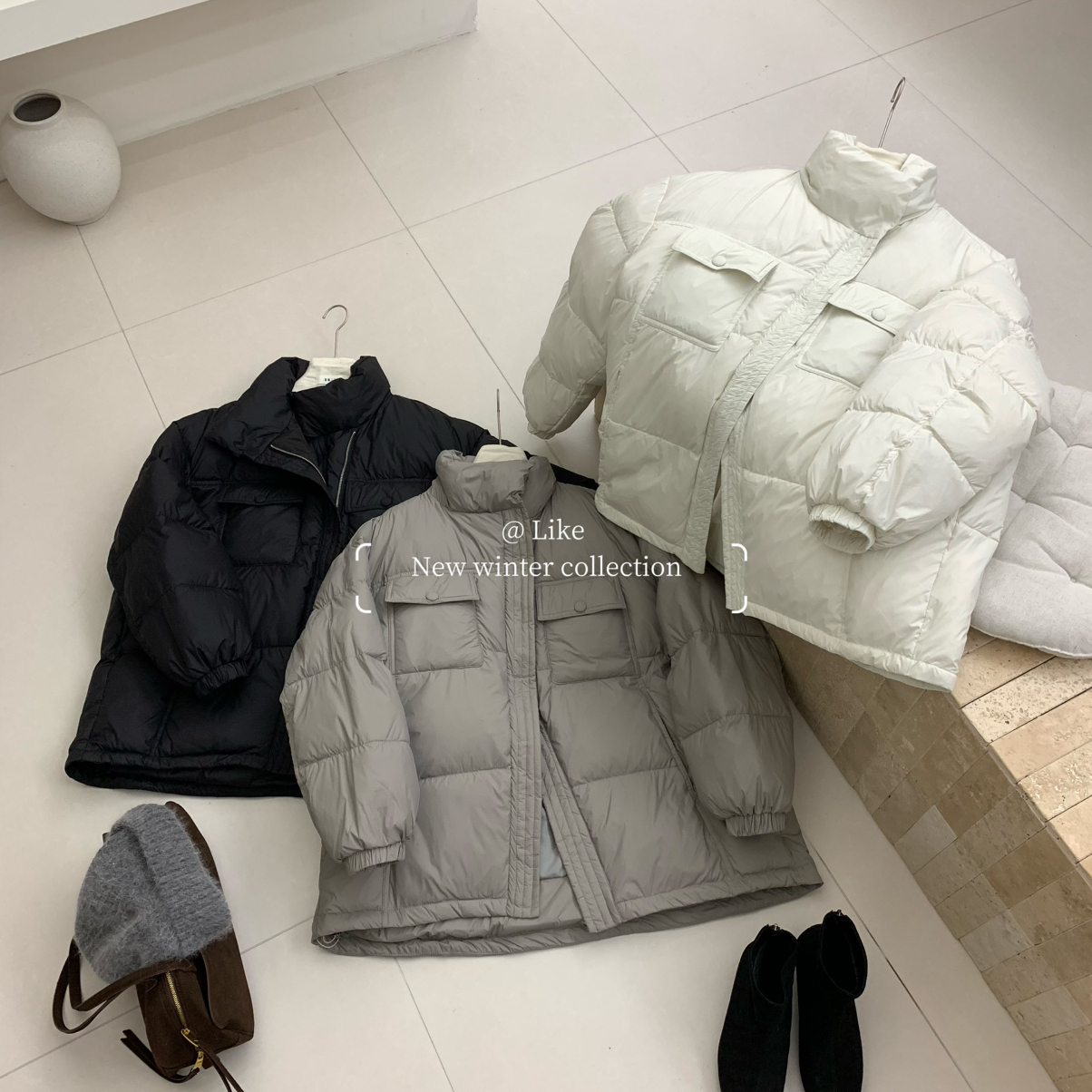 童心上新简约休闲斜拉链洋气宽松显瘦中长款保暖羽绒服外套6110