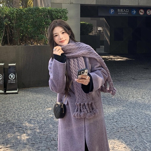 童心小众设计拆卸围巾)（含80羊毛）(大货不收版不排单)YC369988