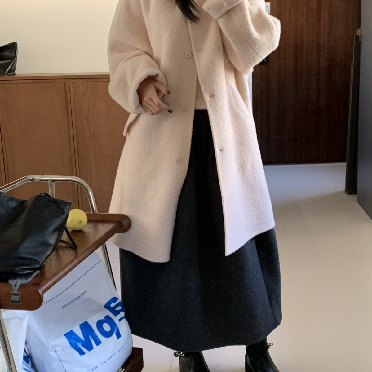 童心帽休闲苏力羊驼中长款大衣羊毛外套（含80羊毛）(20苏力)S117