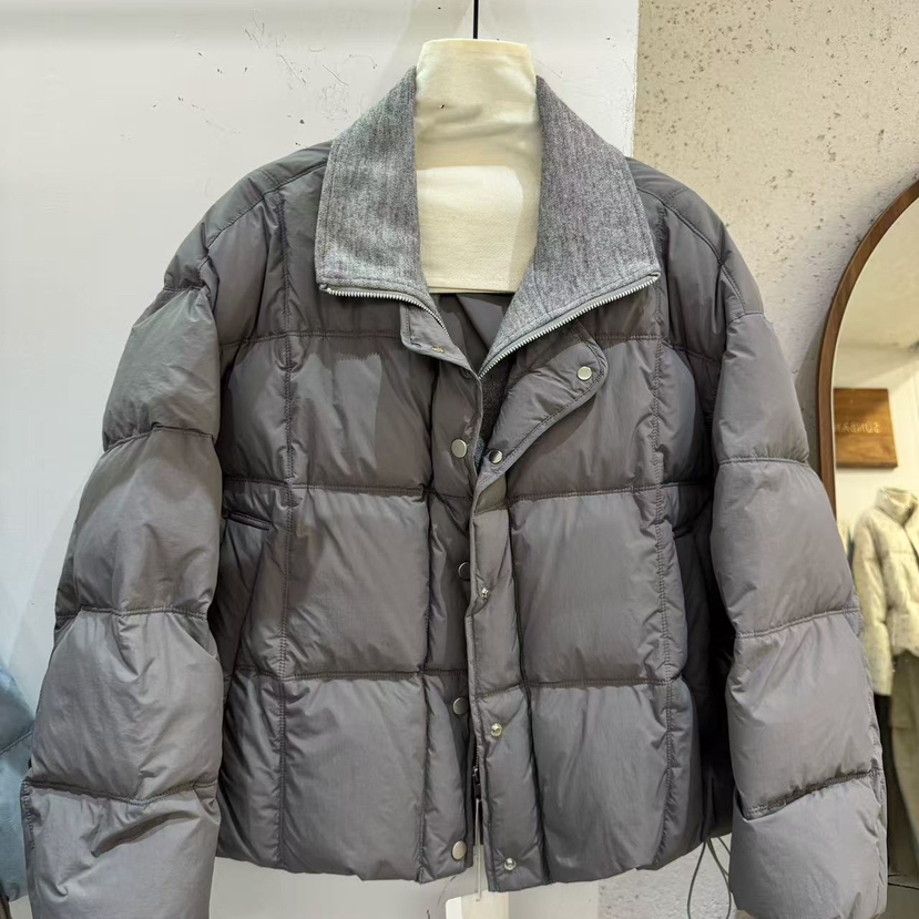 童心冬上新简约廓形宽松短款绗缝保暖羽绒服外套A159