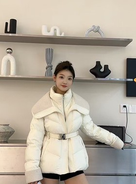 童心小众领收腰显瘦气质羽绒服保暖羽绒服外套(配腰带)25792