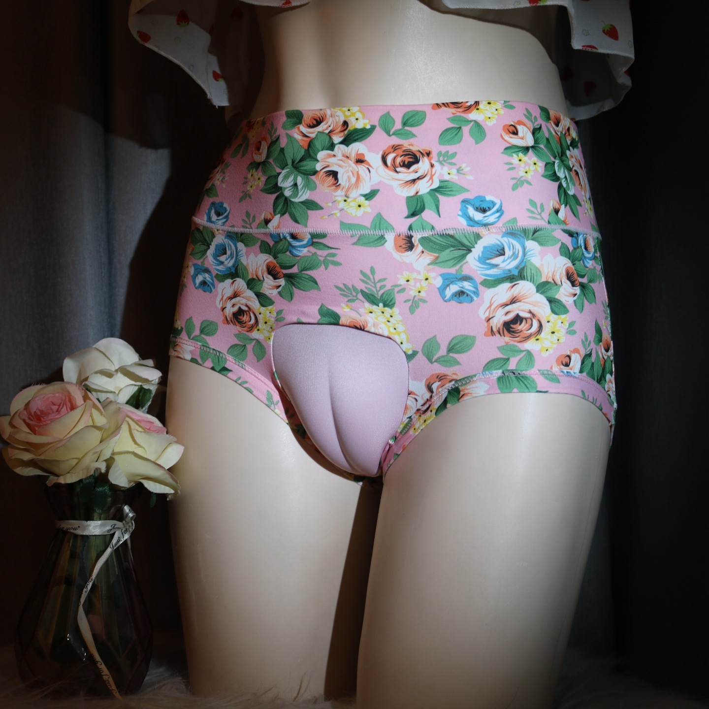 新款提臀冰丝伪娘性感紧身鲍鱼勒痕隐藏jj女装大佬内裤cd变装裤头