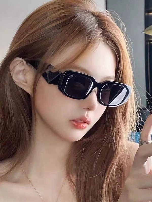 thumbnail for 2022 new irregular sunglasses men's big face thin plate small red book net red star with the same sunglasses women