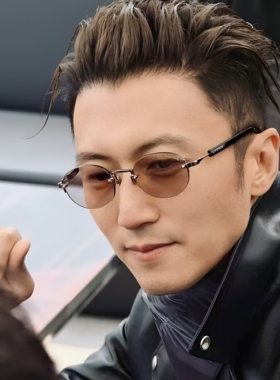 谢霆锋同款老钱风无框防晒墨镜男