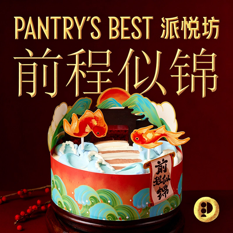 派悦坊前程似锦生日蛋糕开心果奶油毕业季聚会同城配送北京上海图片