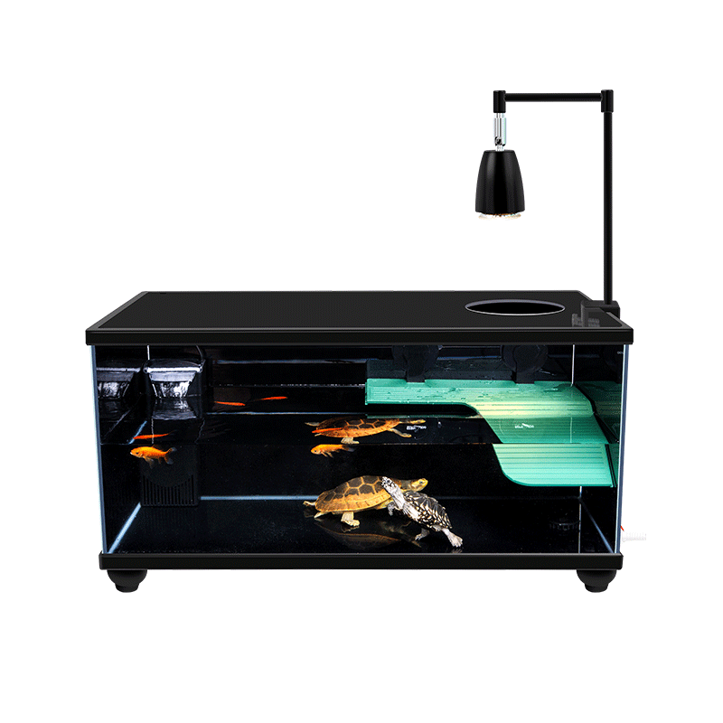 乌龟缸大型家用超白玻璃大空间底部排水养乌龟缸生态箱鱼龟混养缸