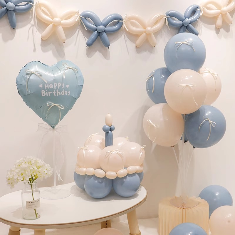 暮光蓝生日蛋糕气球儿童生日