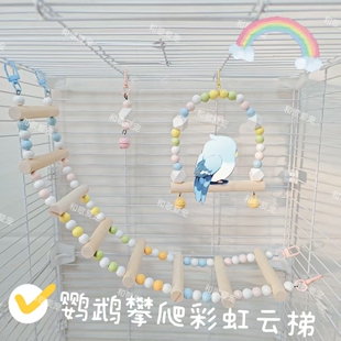 鹦鹉爬梯云梯攀爬秋千啃咬玩具站杆虎皮牡丹玄凤小太阳鸟笼造景