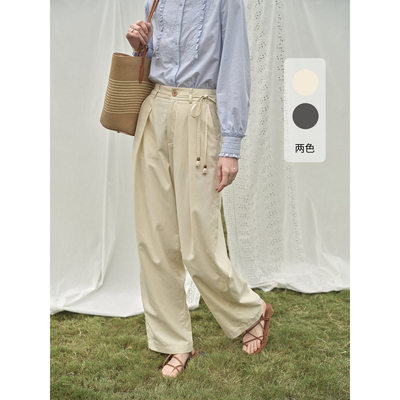 SimpleRetro暮色沉烟 凉感天丝棉松弛感休闲裤女宽松垂感阔腿长裤