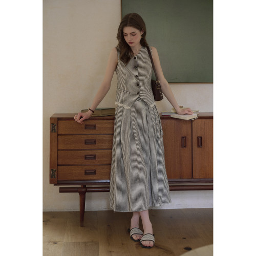 夏季高知穿搭套装女亚麻套装裙