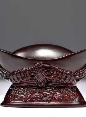 黑檀木雕黄金万两摆件实木雕刻