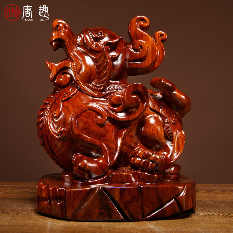 貔貅摆件家居客厅玄关红木工艺品