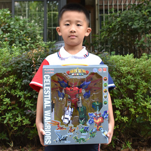 正版神兽金刚2玩具五合体之青龙再现白虎麒麟玄武朱雀变形机器人