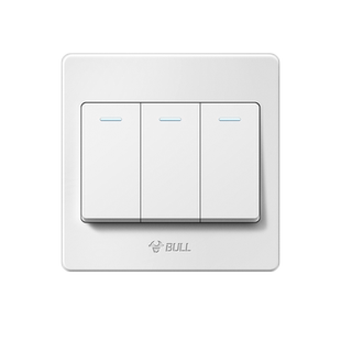 公牛三开单控墙壁开关按钮 面板86型三联三控三位3控家用双控插座