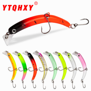 苦茶跨境缓沉弯背米诺双钩硬饵6.3cm 3.5g路亚饵淡海水鲈鱼仿生拟