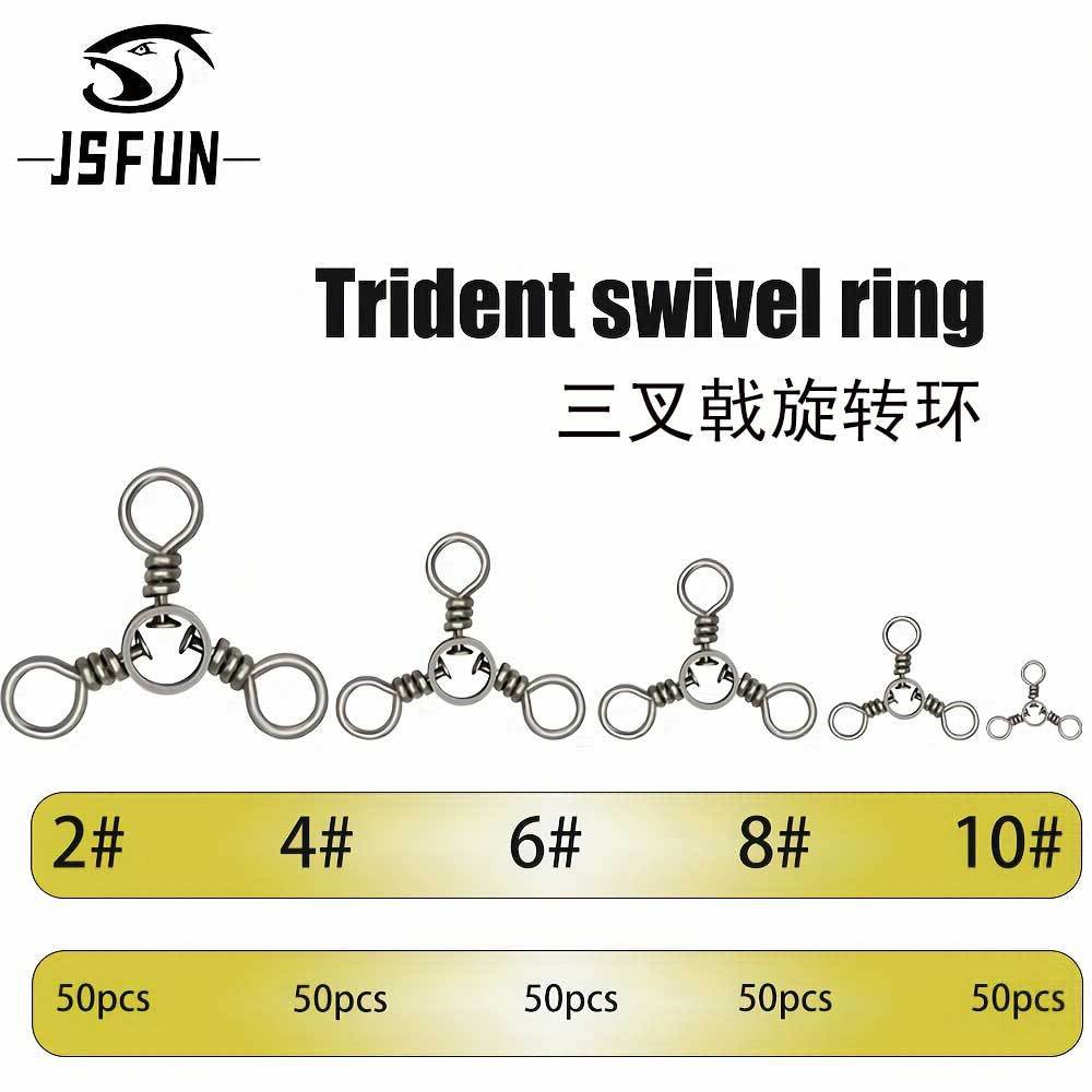 苦茶德州钓路亚连接器2#4#6#8#10#型号批发跨境三叉戟转环鱼钩