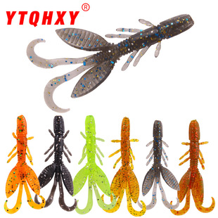 路亚饵假饵软虫鱼饵 苦茶跨境袋装 包 12个 渔具 软饵水晶仿真虾