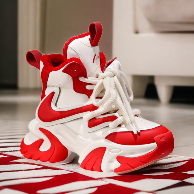 老爹鞋加绒加厚拼色增高女鞋