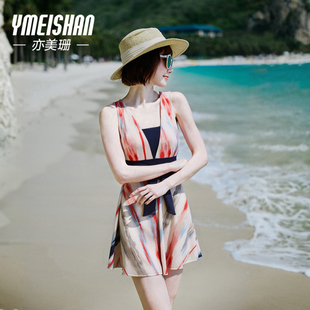 亦美珊连身泳衣女士高级感2026新款 泡温泉游泳衣 成人微胖遮肉大码