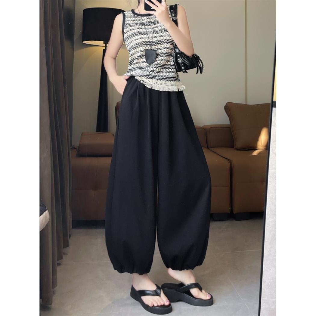 灯笼裤女春夏薄款高腰宽