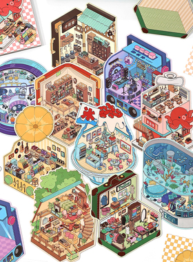 infeel me 小角落第二弹造景贴纸本 解压堆叠趣味手工diy场景贴画
