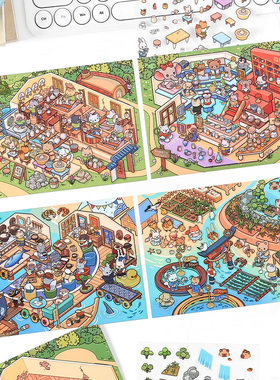 infeelme今日营业中第八弹造景贴纸 可爱ins微缩场景趣味装饰贴画