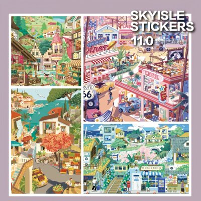天空岛11.0环游世界系列造景贴纸