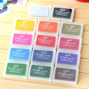 funnyman油性大印泥教师伴侣纯色印泥彩色大印台橡皮章伴侣15色