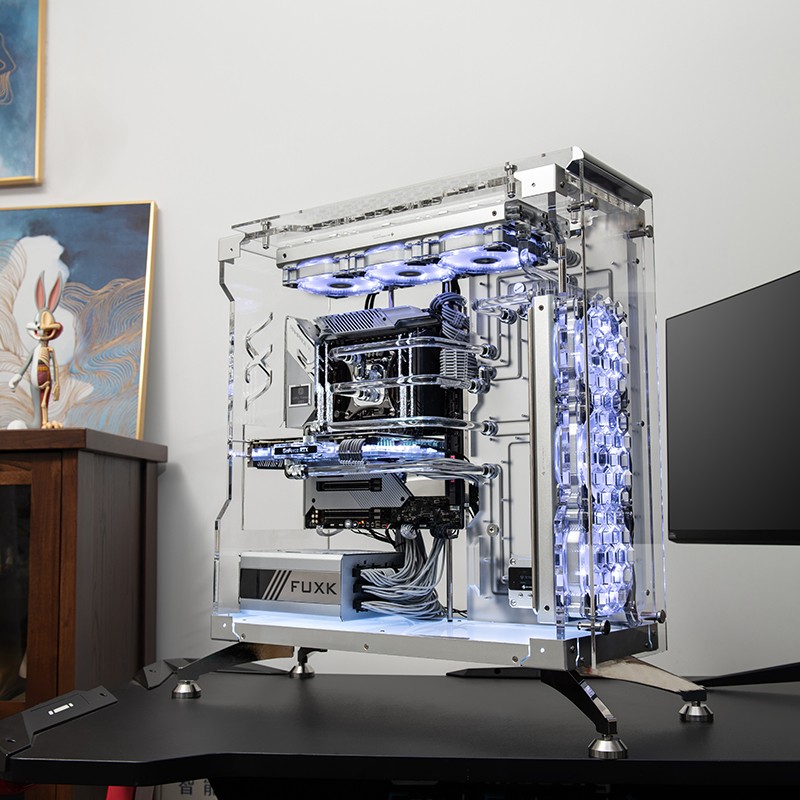 FUXK TouT1 透明简洁MOD主机 水冷电竞直播电脑 i9-13900k定制 DIY电脑 DIY兼容机 原图主图