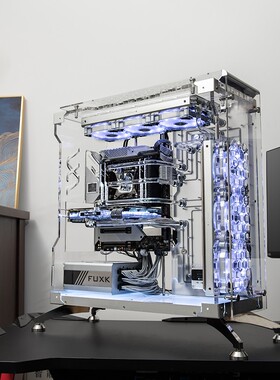 FUXK TouT1 透明简洁MOD主机 水冷电竞直播电脑 i9-13900k定制