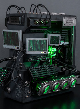 FUXK 黑客帝国 定制MOD i914900KS/RTX4090全手工水冷电脑