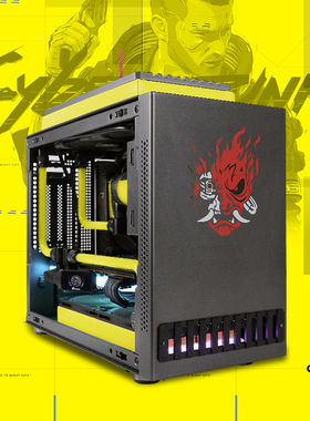 FUXK 赛博朋克 i7 13700K/RTX4070T ITX小主机 水冷电脑机箱台式