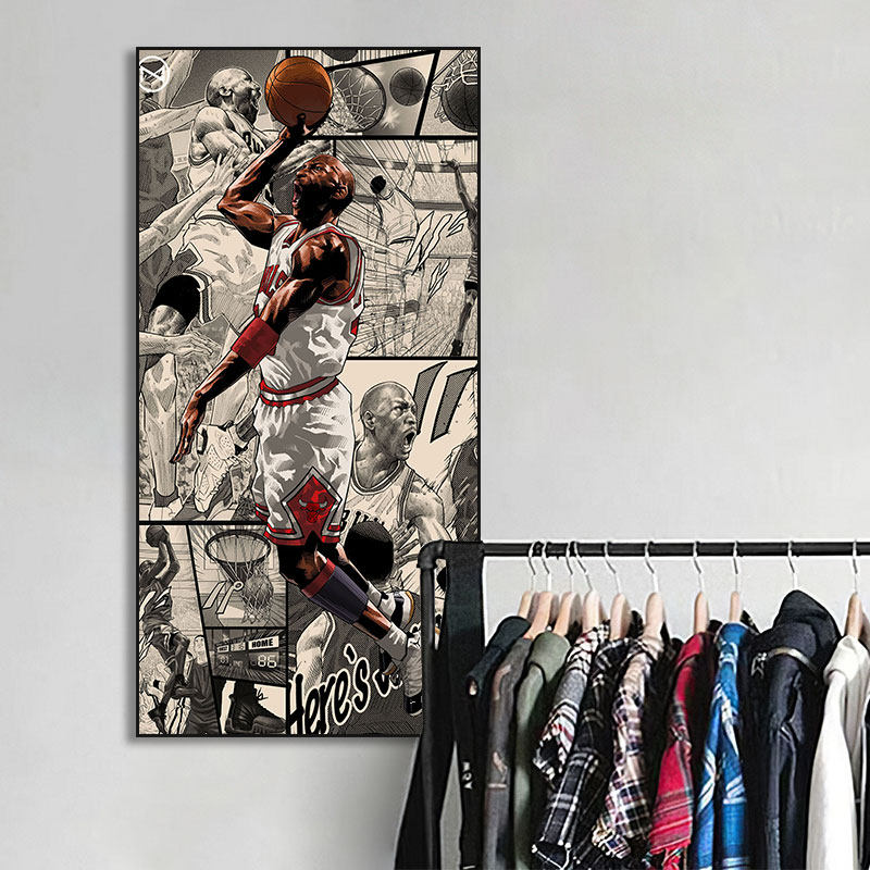 篮球明星挂画客厅男生卧室宿舍篮球场鞋店壁画科比乔丹库里装饰画