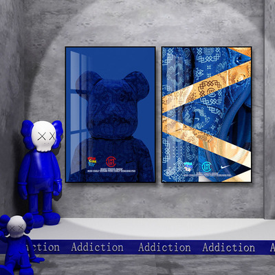 暴力熊卡通卧室沙发背景墙装饰画