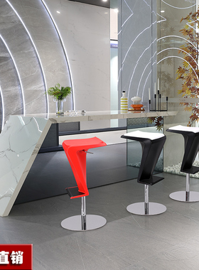 现代简约升降转动前台吧台椅家用高脚凳吧凳椅子会客接待椅子B385