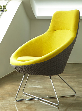 厂家直销休闲椅布艺轻奢单人沙发洽谈椅会客椅金属奶茶店椅子B316