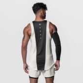 ASRV美式 运动坎肩拼色速干透气跑步训练撸铁健身衣 健身背心男夏季