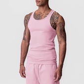 ASRV美式 高弹训练跑步打底纯色 健身背心压缩速干螺纹紧身上衣无袖