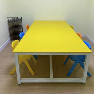 儿童美术桌绘画桌培训班课桌椅小学生书桌学习桌双人辅导班培训桌